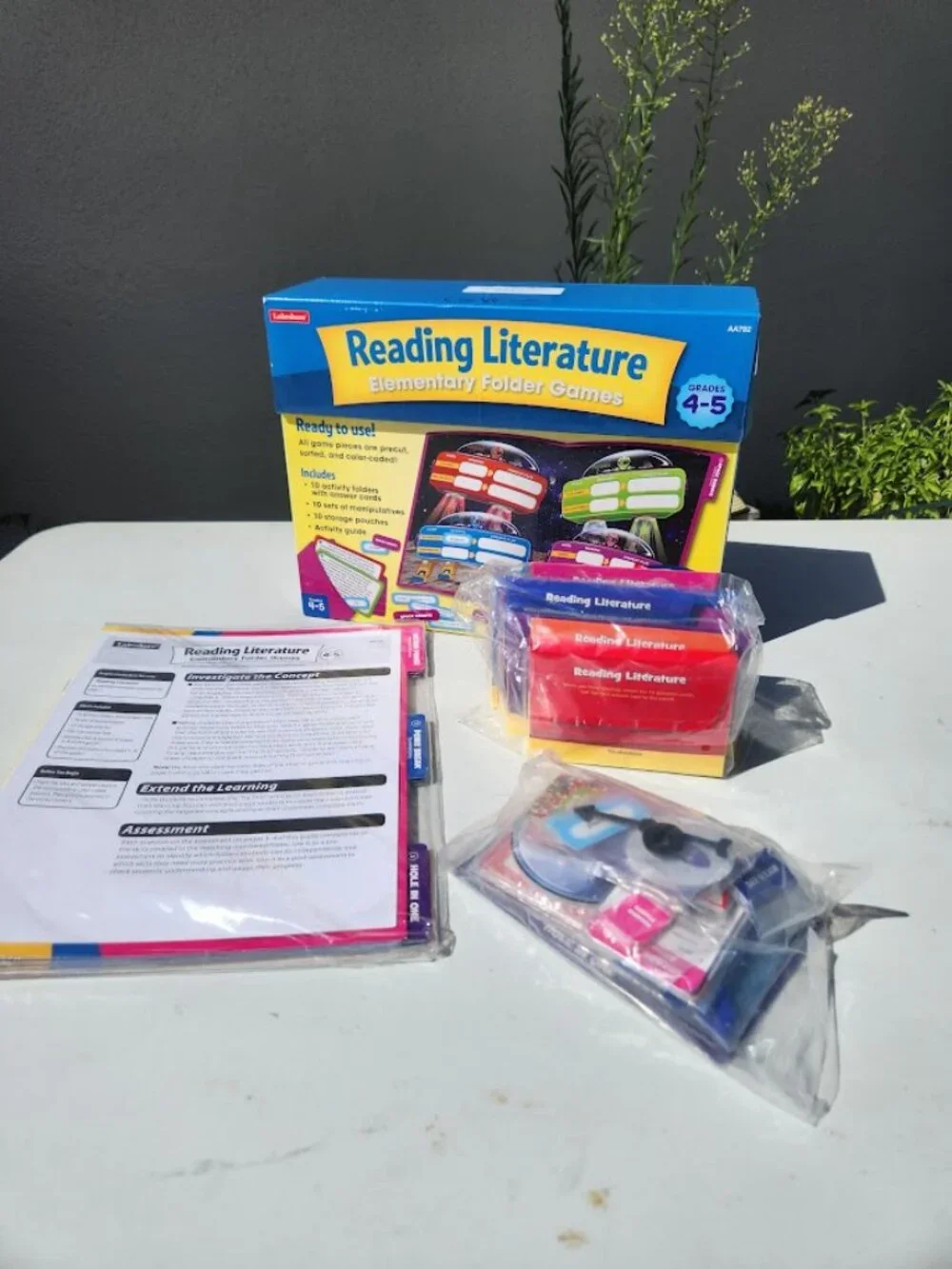 New Lakeshore Reading Literature Folder Game Library Grades 4th 5th Elementary G